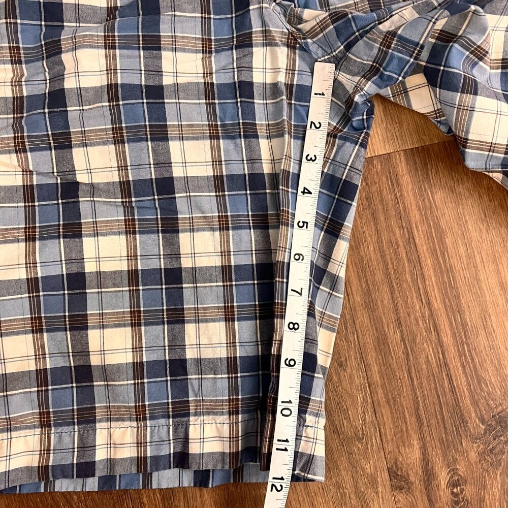 Banana Republic Blue and Brown Plaid Shorts Sz 32 - Picture 7 of 9